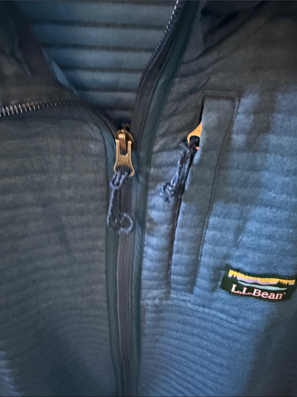 L.L.Bean Ribbed Airlight Full-Zip Knit Jacket in Blue - Picture 6 of 10